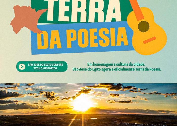 São José do Egito agora é oficialmente a Terra da Poesia