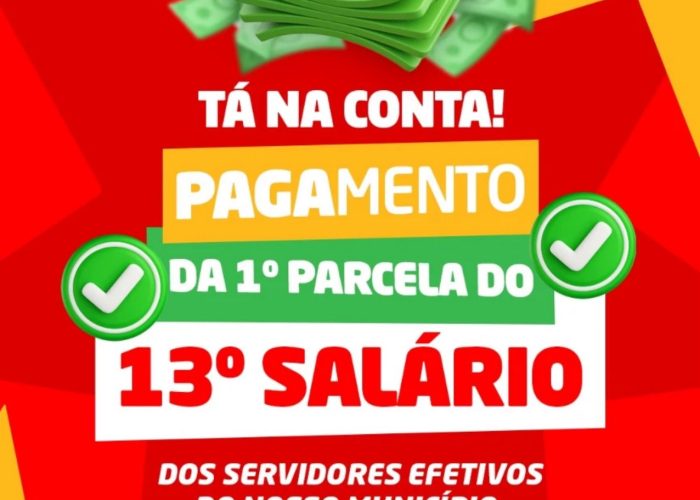 Prefeitura de Santa Teresinha antecipa pagamento da primeira parcela do 13º salário dos servidores efetivos