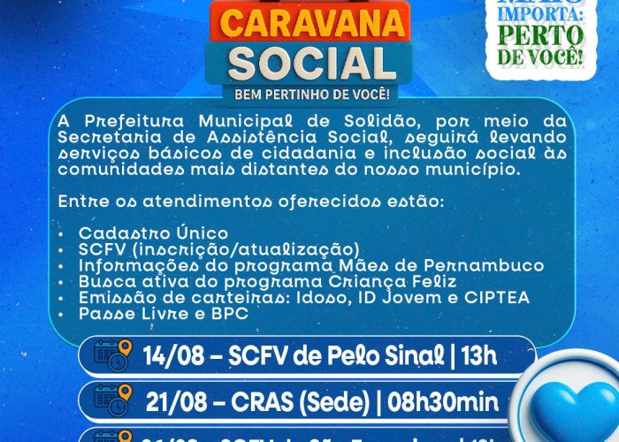 Caravana Social leva serviços de cidadania às comunidades de Solidão