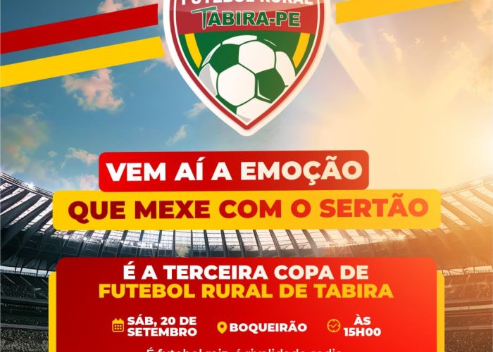 Tabira dá o pontapé inicial na III Copa de Futebol Rural neste sábado (20)
