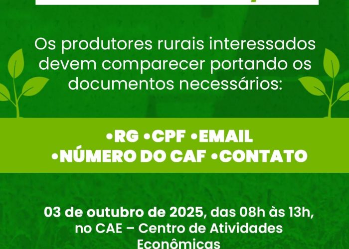 Prefeitura de Ingazeira realiza cadastramento para o Garantia Safra 2025/2026