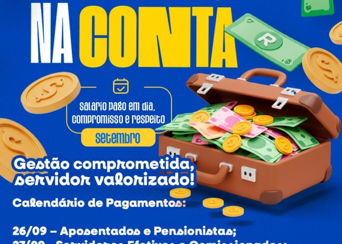 Pagamento de setembro é antecipado para servidores municipais de Solidão