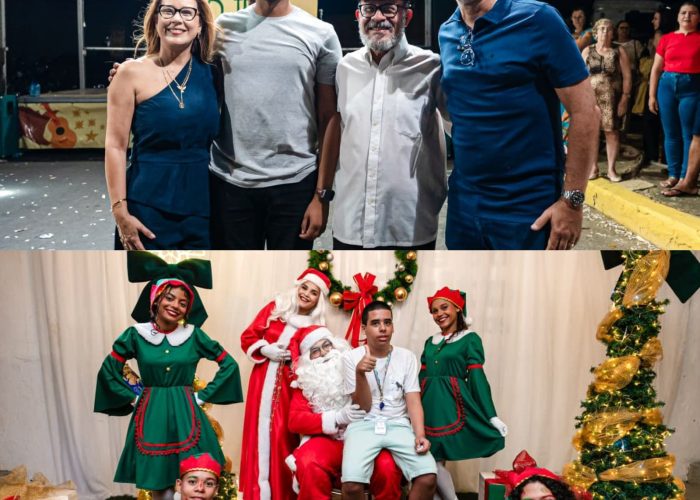 Prefeito Fredson participa de mais uma noite especial do Egito Luz com chegada do Papai Noel em São José do Egito