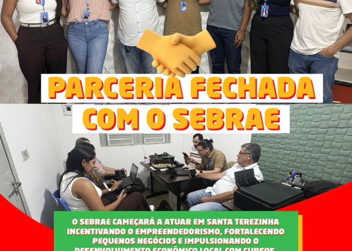 Prefeito Delson destaca parceria com o Sebrae como marco para o desenvolvimento de Santa Terezinha