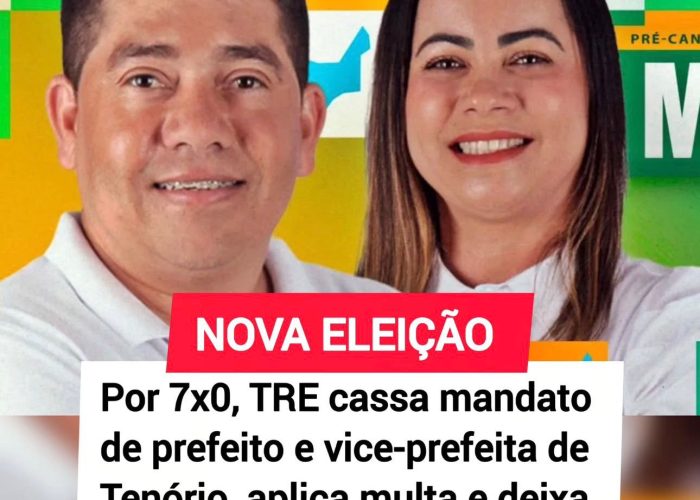 TRE-PB cassa mandato do prefeito de Tenório por unanimidade e município terá eleição suplementar