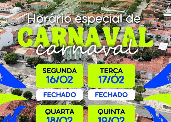 Câmara Municipal de Ingazeira divulga horário especial de funcionamento no Carnaval